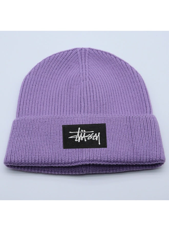 Stüssy Signature Logo Beanie – Soft Lavender Purple Streetwear Style Warm Winter Cap